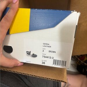 Bjork gerda Swedish wooden clogs  Leather Brown Shoes - Size 36